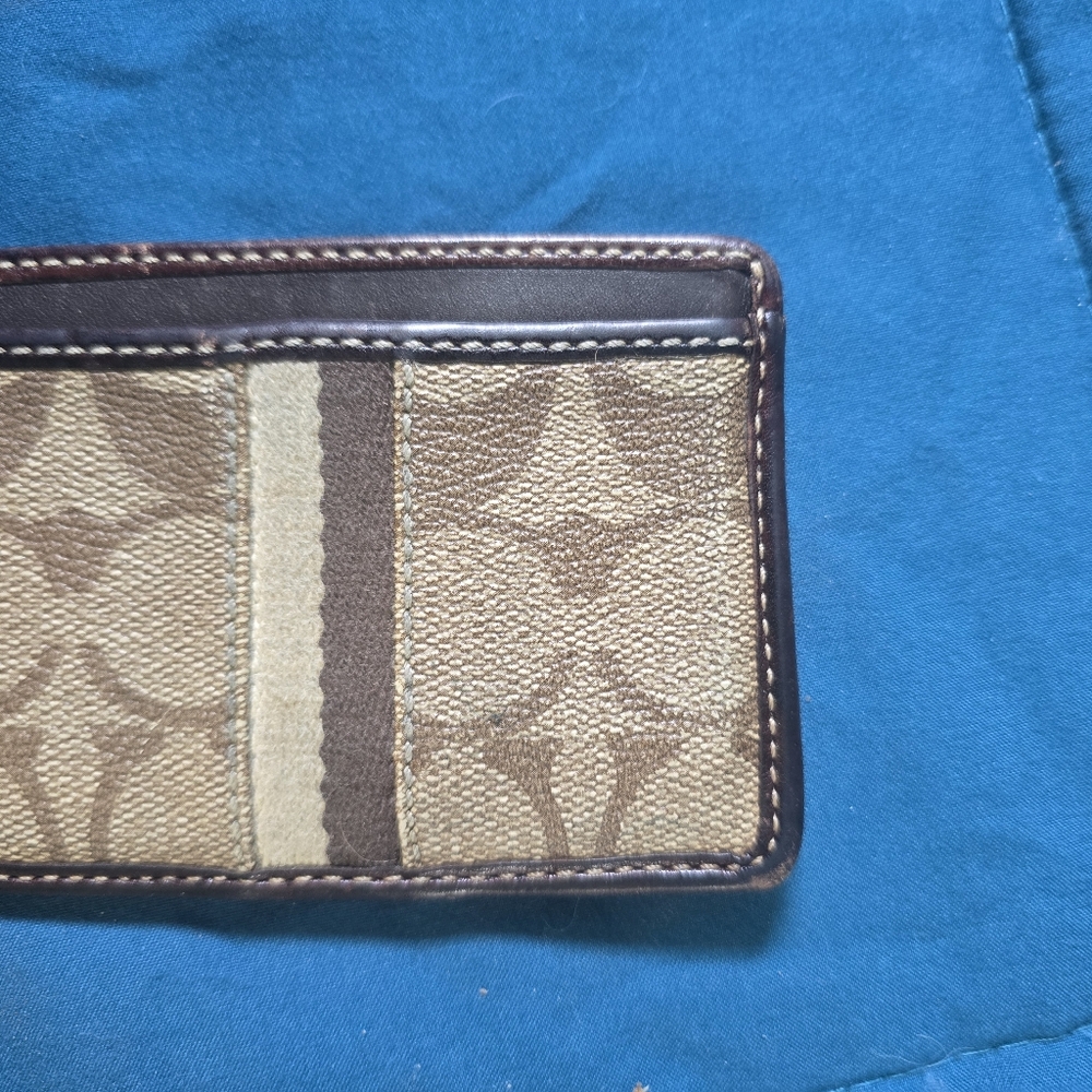 Coach Brown and Tan Card Holder - Picture 4 of 7